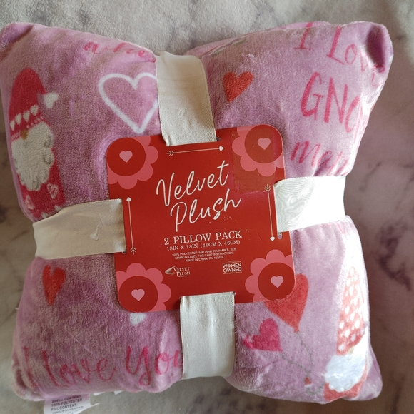 Love You Gnome Matter What Throw Pillows Pink 2 PC - Picture 9 of 12